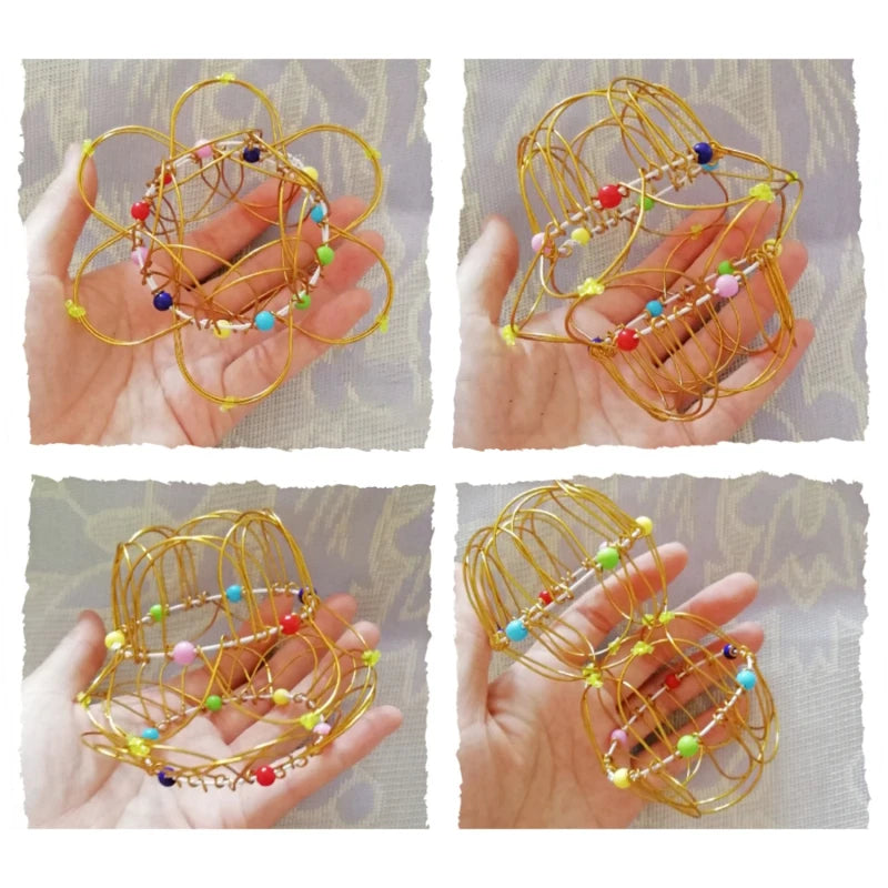 Children's Variety Flower Basket Toy Decompression Gift Flexible Magic Mandala Thirty-six Soft Steel Ring Fingertip Ornaments