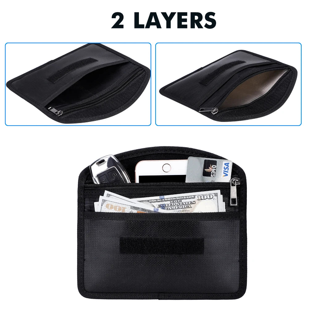 Fireproof Burn - Proof Package Valuables Kit Anti - Signal Interference Package Fireproof Document Bags For Money Jewelry Etc