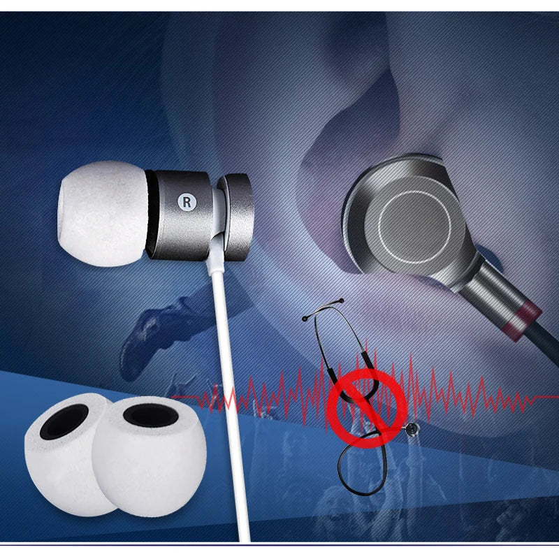2Pair ANJIRUI Memory Foam Eartips TS-400 4.9mm (LMS) Caliber Ear Pads/Cap For In-ear Earphone 4.9mm-6.0mm Tips Sponge Ear Cotton