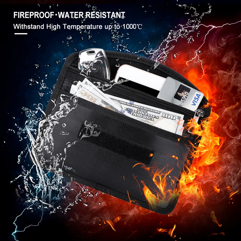 Fireproof Burn - Proof Package Valuables Kit Anti - Signal Interference Package Fireproof Document Bags For Money Jewelry Etc