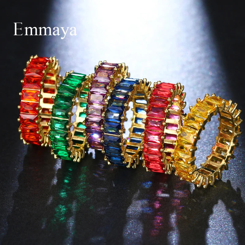EMMAYA Silver Color Unique Design CZ Paved Austrian Zircon Fashion Women Ring Jewelry