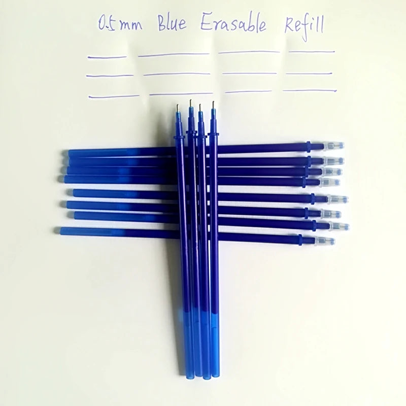 12 Blue Erasable Gel Pen Refills Gel Ink Refills Friction Erasable Pens Fine Point 0.5 mm Perfect for Writing Planner Crossword