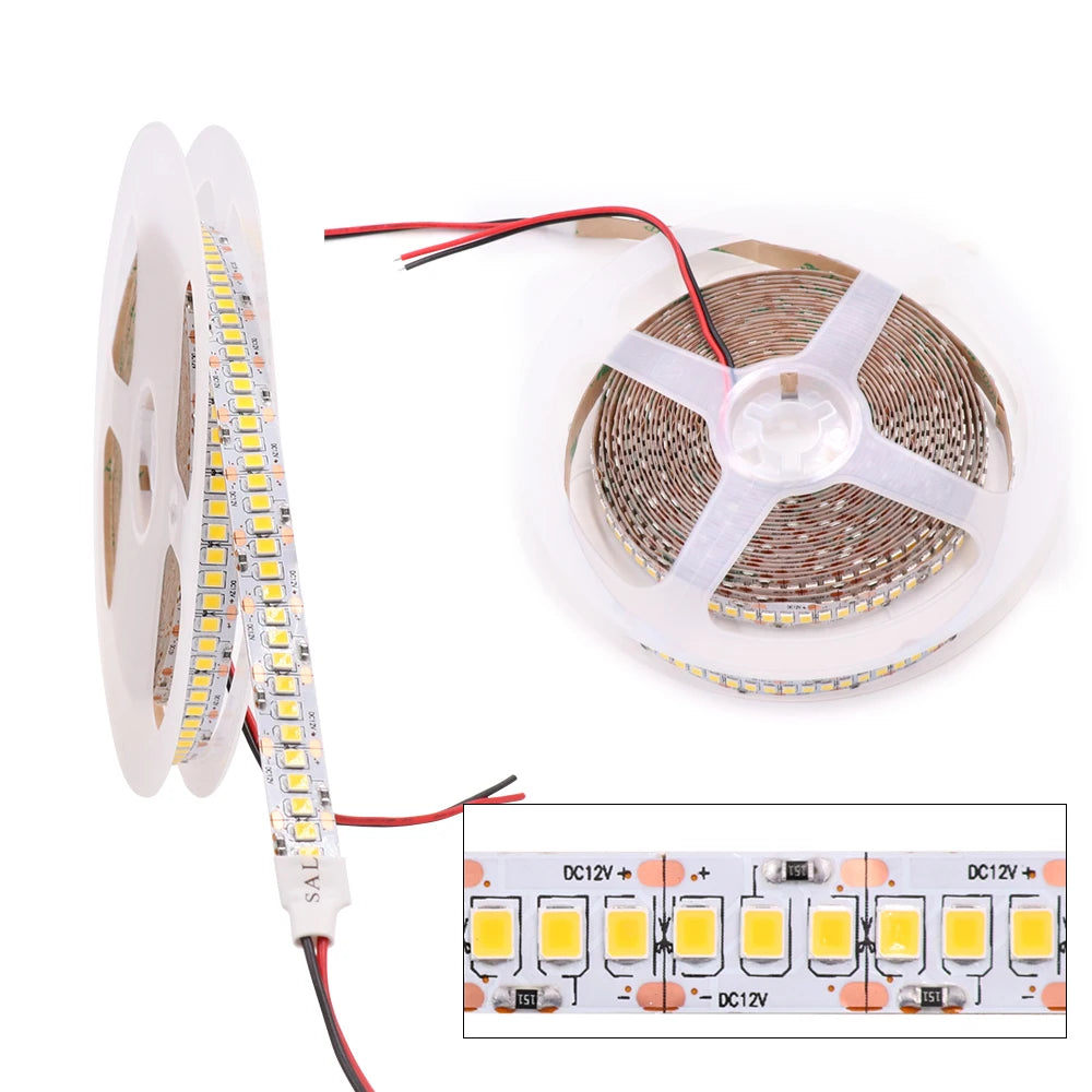 480Leds/m SMD 2835 Led Strip 24V 12V 5M 2400Leds Double Row Flexible Led Stripe 1200LEDs 900LEDs Tape Ribbon Project Lighting