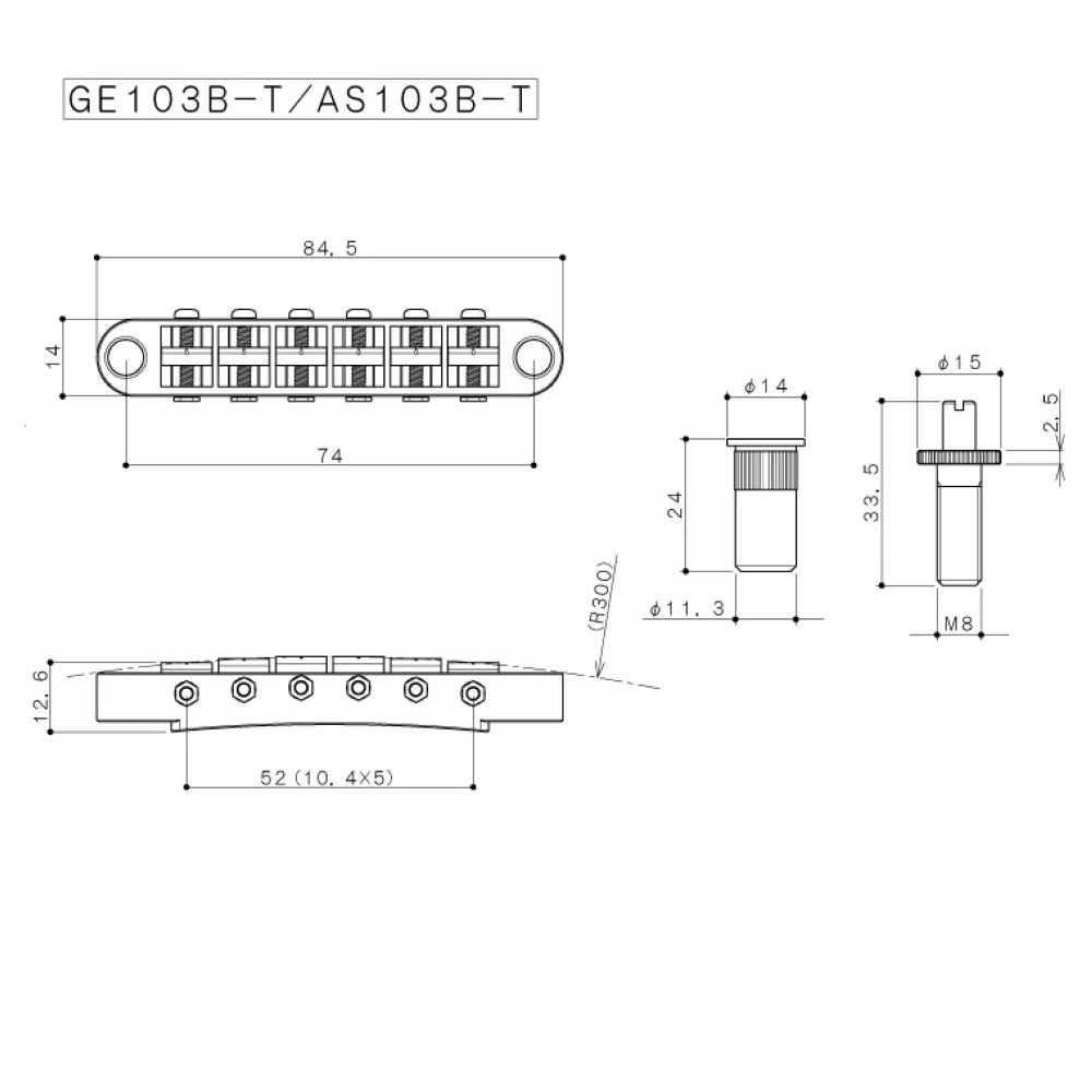 Original GOTOH GE103B-T Saddle Tune-O-Matic Style Electric Guitar Bridge For Epip Standard LP SG DOT Custom MADE IN JAPAN