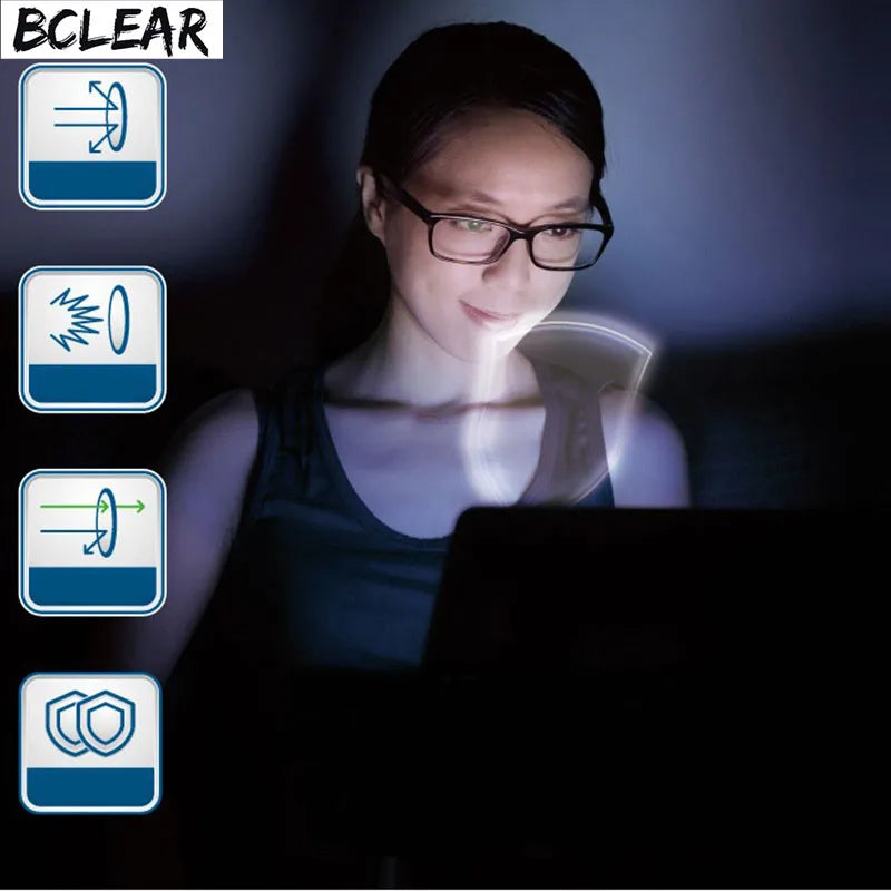 BCLEAR 1.61 refractive index anti blue ray lenses single vision lens Presbyopia blue light eyes protection computer glasses