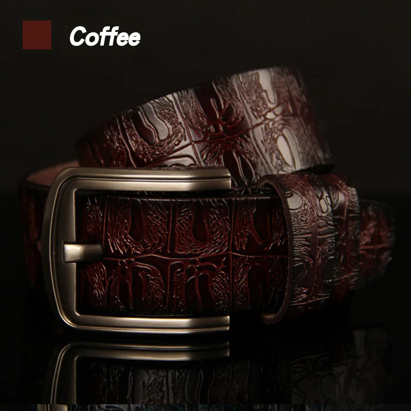 HREECOW Designer Belts Men High Quality Male Belt Genuine Leather Strap Luxury Famous Brand Crocodile Pin Buckle Ceinture Homme
