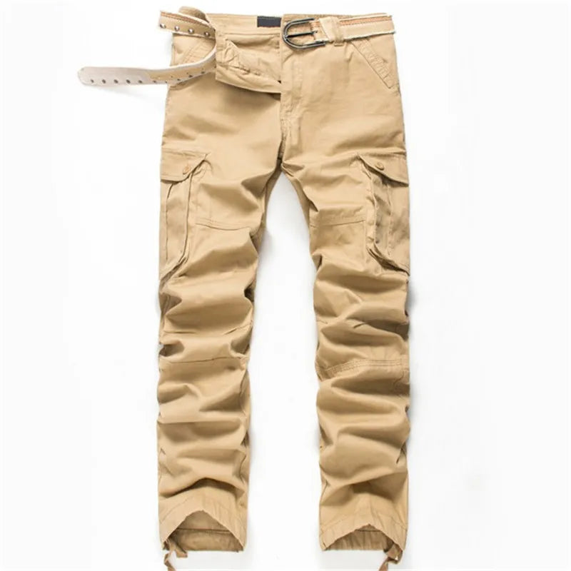BOLUBAO New Men Cargo Pants Men Multi Pockets Pants Military Camouflage Track Pants Trousers Mens Elastic Waist Pant