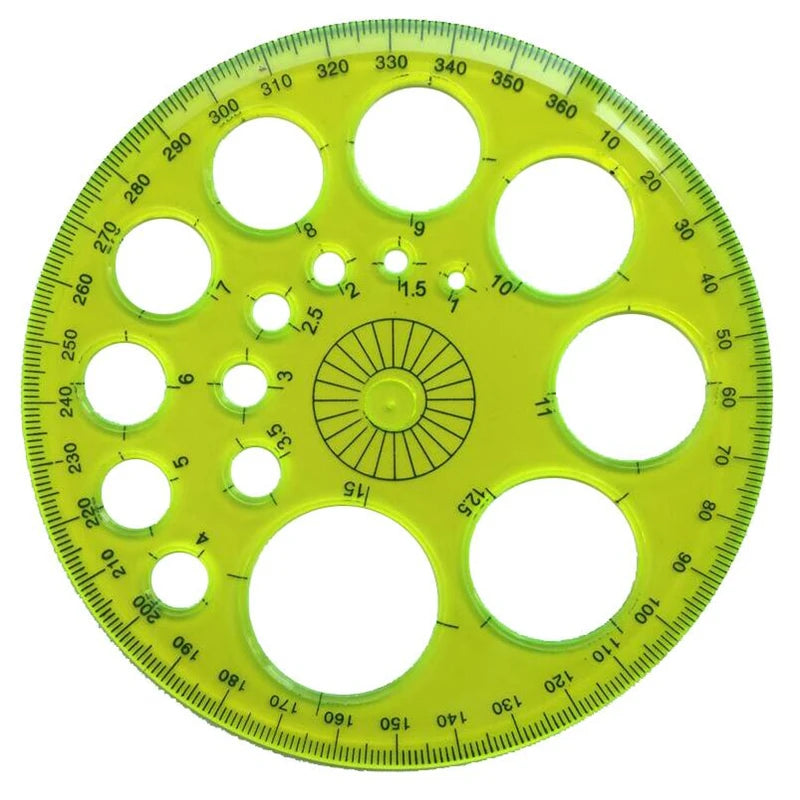 1 Pcs Foot Diameter 11.5cm 360-degree Circular Blue Red Green Yellow Optional Four-color High-grade Patchwork Ruler Wholesale