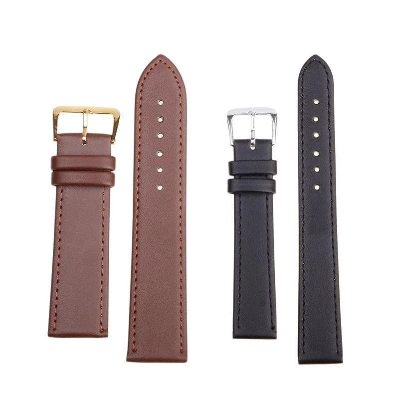 10mm/12mm/14mm/16mm/18mm/20mm/22mm/24mm Men Women Strap Watch Wrist Band Belt Bracelet PU Leather Watchband with buckle