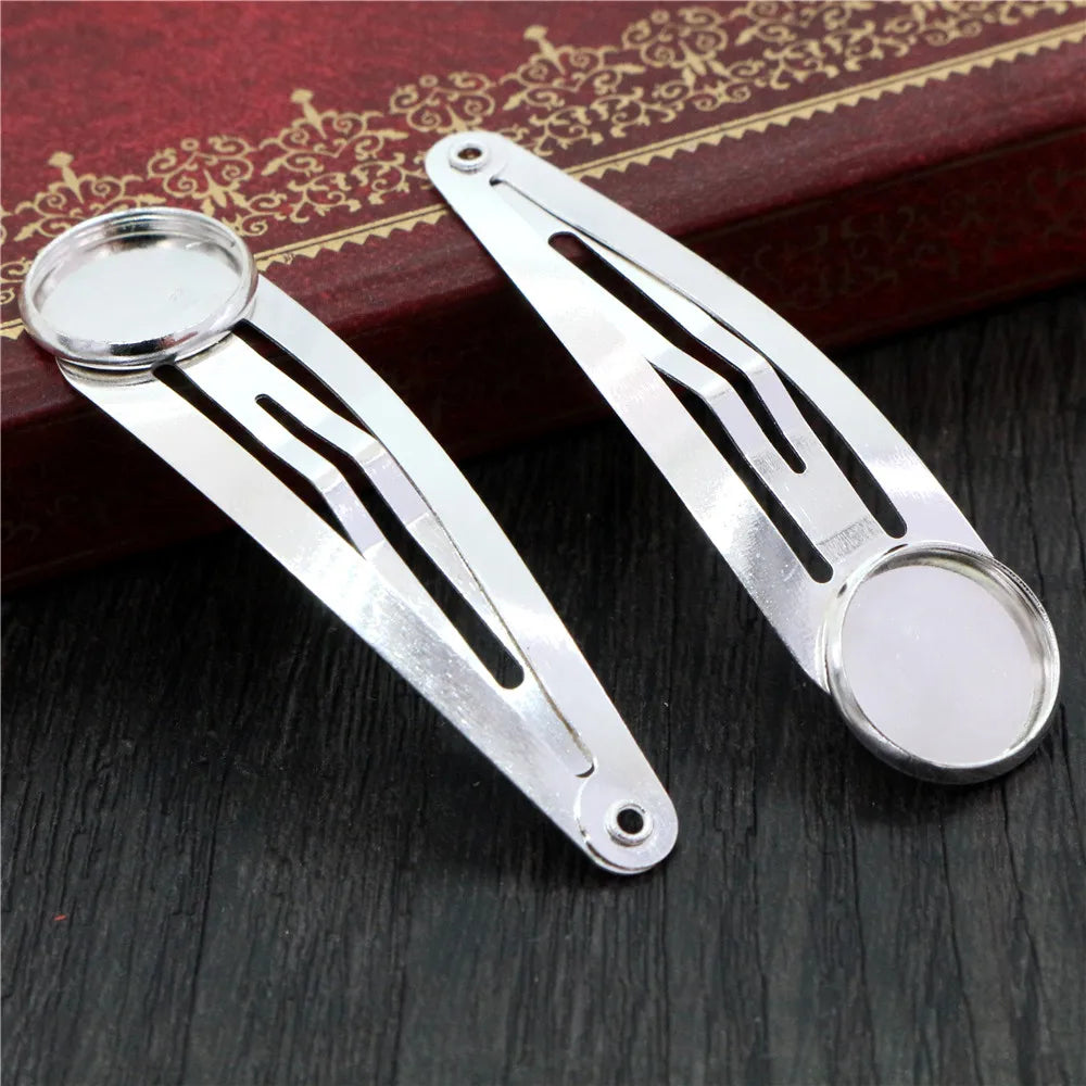 12mm 20mm 10pcs High Quality Classic 8 Colors Plated Copper Material Hairpin Hair Clips Hairpin Base Setting Cabochon Cameo base