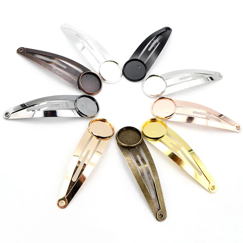 12mm 20mm 10pcs High Quality Classic 8 Colors Plated Copper Material Hairpin Hair Clips Hairpin Base Setting Cabochon Cameo base