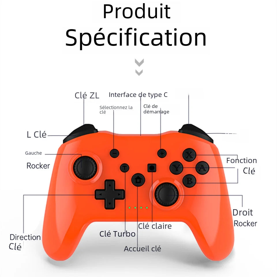 GAMINJA Wireless Controller No Latency Bluetooth Gamepad PC Joystick For Nintendo Switch Game Console PS3 TV Box PC