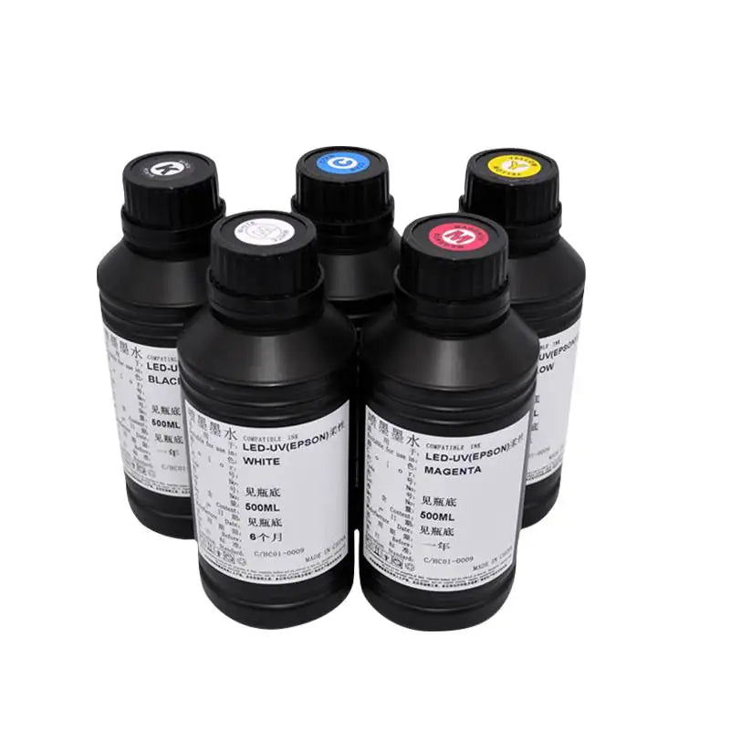 500ML Bottle LED UV Ink For Epson L800 L805 L1800 R290 R330 1390 1400 1410 UV Printer Ink UV Varnish Gloss Ink Hard INK Soft