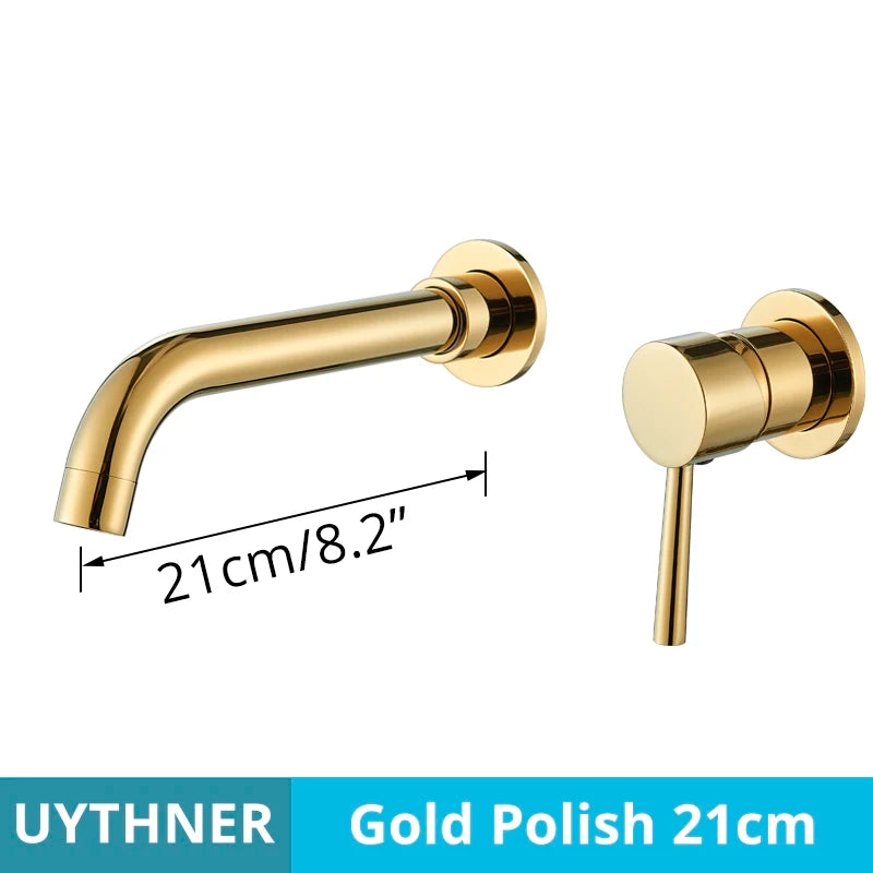 Brushed Gold/Black Basin Faucet Concealed Wall Mounted For Bathroom Faucets Bath Basin Sink Tap Bathtub Hot And Cold Water Mixer