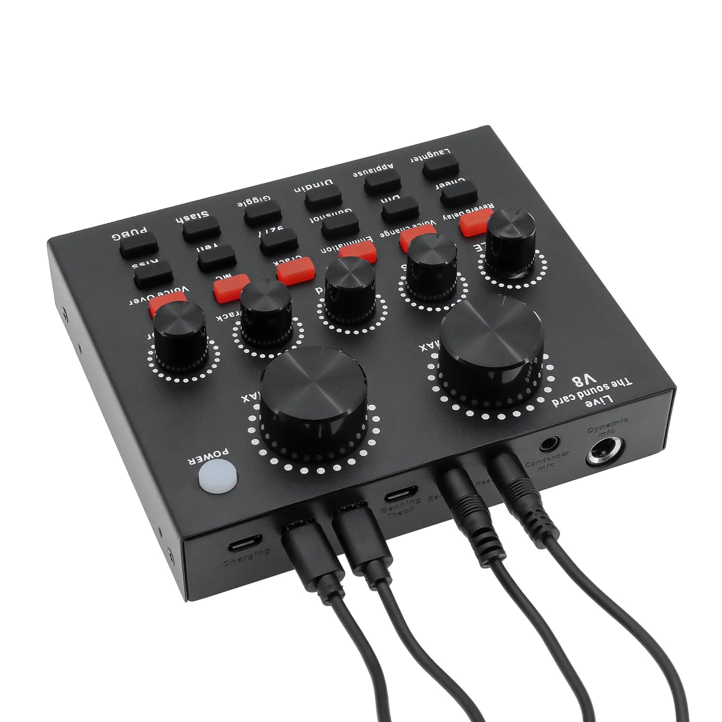 V8 Sound Card Voice Change Live Streaming Singing Karaoke Headset Live External Sound Card Record For Mobile Home KTV Computer