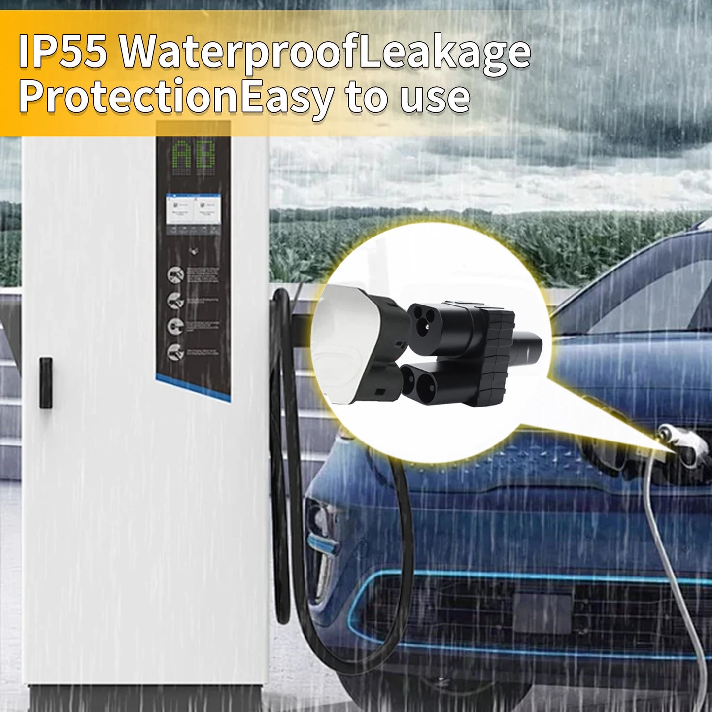 CCS2 to Tesla EV Charging Adapter 250A CCS2 Combo Tesla Convertor for Car Charger CCS2 Tesla Adapterr