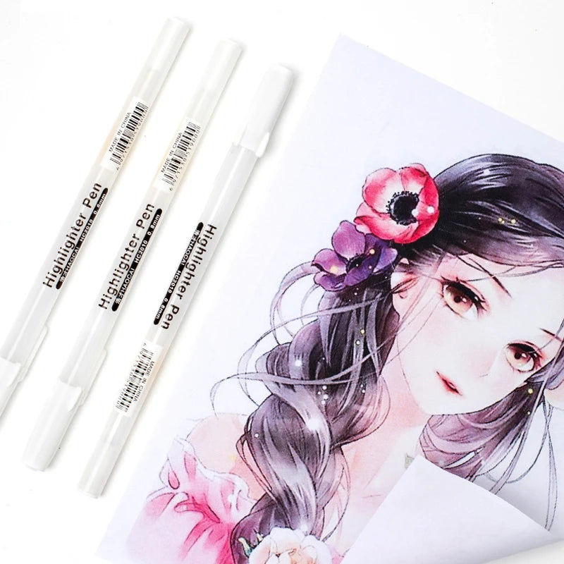3/13Pcs Waterproof White Gel Pen Set 0.8mm Fine Tip Sketching Pens for Black Papers Drawing Design Illustration Art Supplies