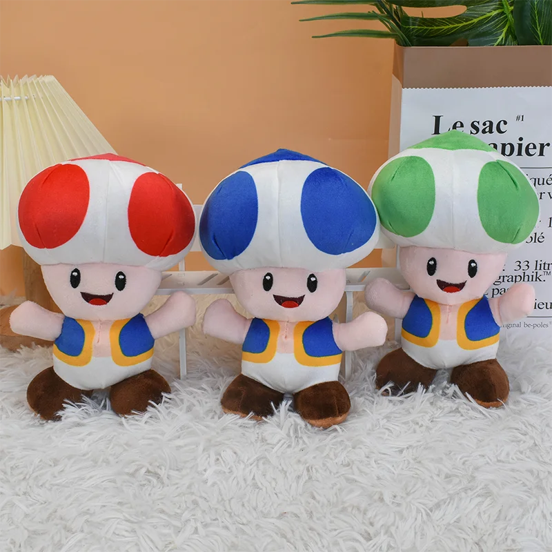 Yellow Blue Red Green Toad Toadette Mushroom Mario Bros Plush Toys Stuffed Doll Soft Toys Birthday Gift For Kids