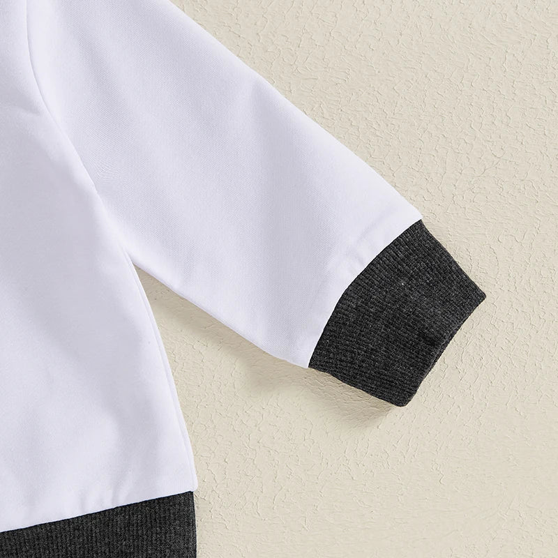 Infant Baby Boy 2Pcs Fall Outfits Long Sleeve Contrast Color Sweatshirt + Pants Set Spring Clothes 6M-4T