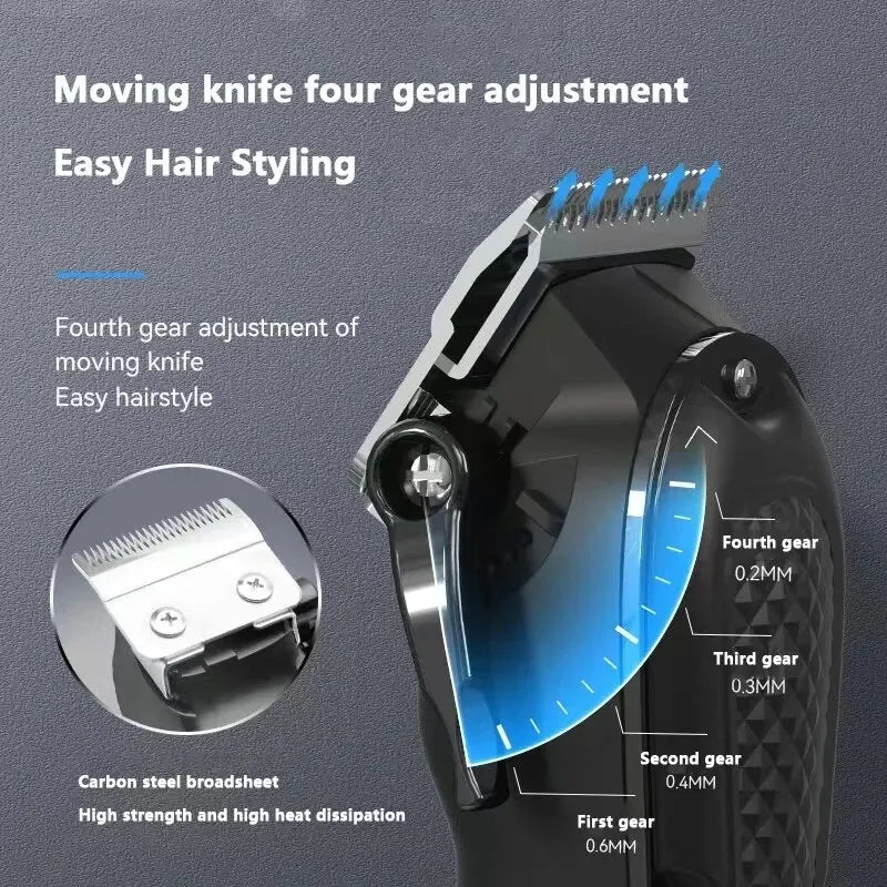 Kemei KM-1071 Electric Hair Clipper UBS Rechargeable Cordless Beard Trimmer Men Powerful Electric Hair Clipper Trimming Tool