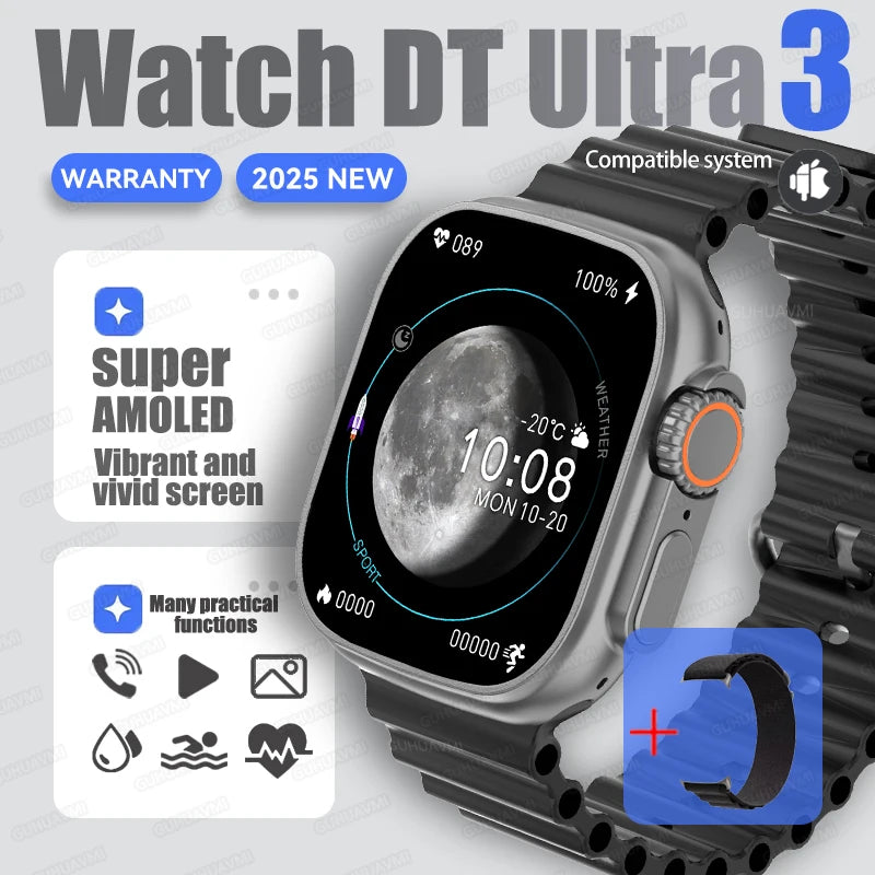 Fashion NEW DT Ultra 3 32GB Smart Watch Google Map Music Video Player HD Bluetooth Call APP Store NFC Smart AI Voice Sport Watch