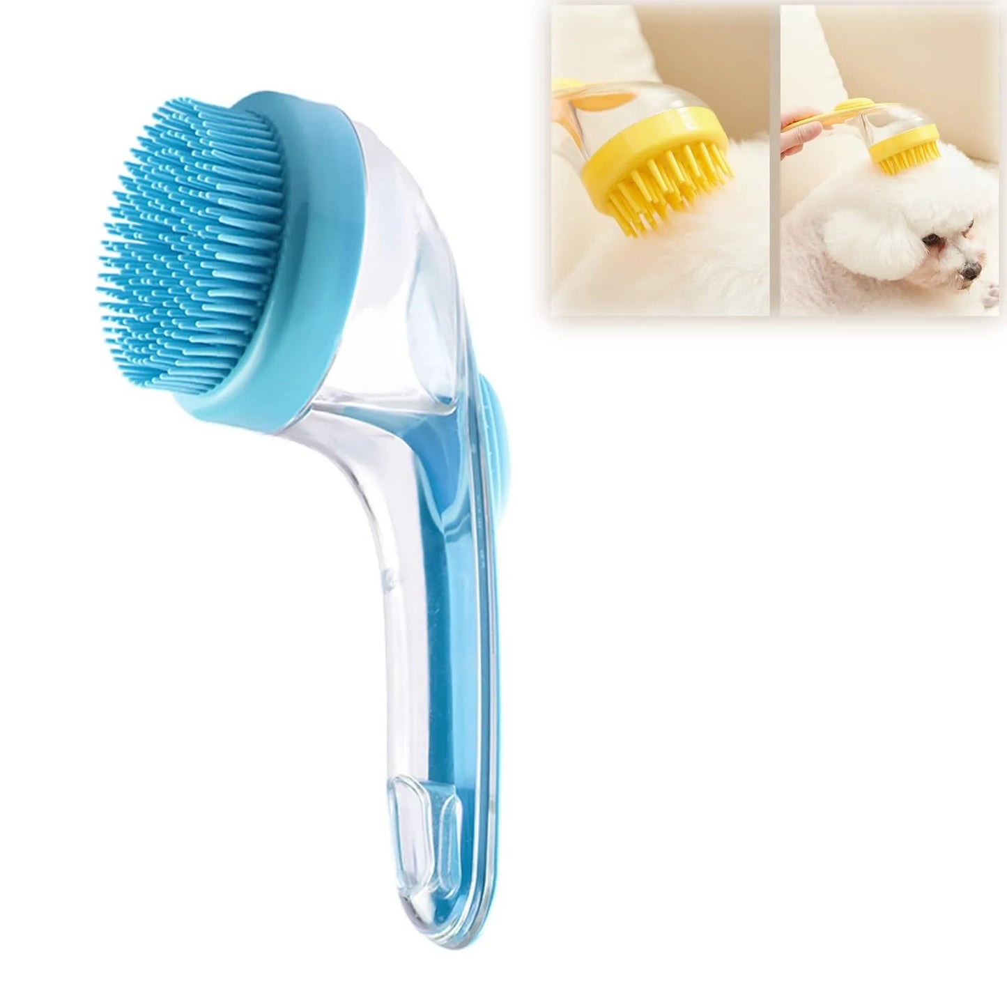 Pet Bathing Brush Soft Silicone Massager Shower Bathing Brush Long Handle Clean Tools Comb Dog Cat Cleaning Grooming Supplies