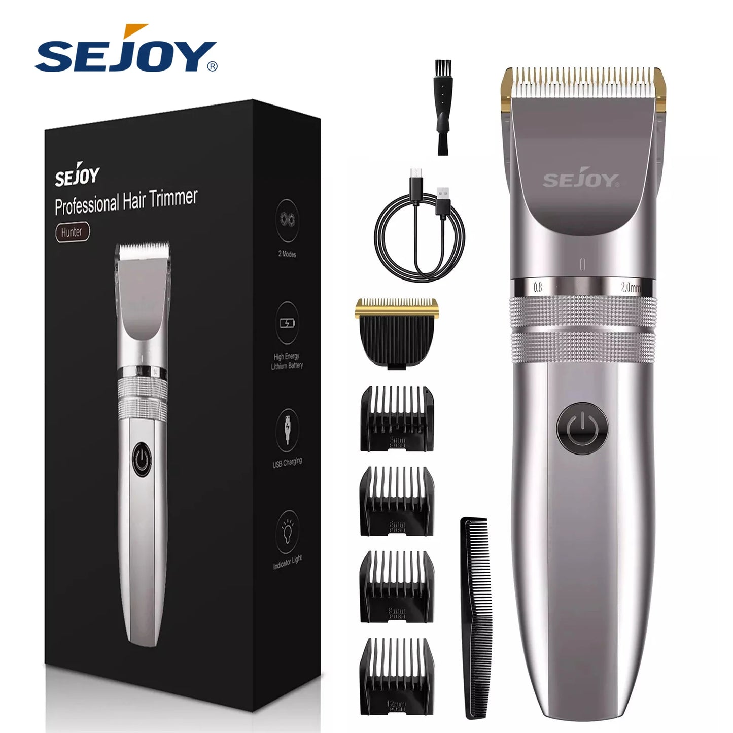 Sejoy Hair Clippers for Men Professional Cordless Barber Clippers for Hair Cutting Machine Grooming Rechargeable Beard Trimmer