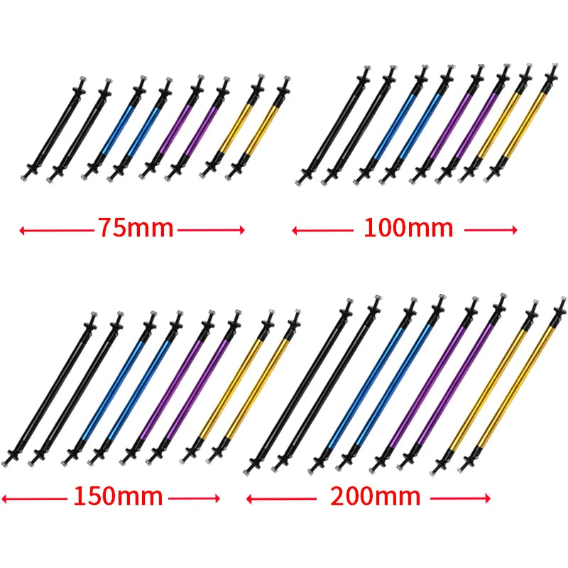 1 Pair Universal JDM Adjustable Car Front Frame Bumper Lip Protector Rod Support Bars Decor Lip Rod Splitter Strut Tie Bar Kits
