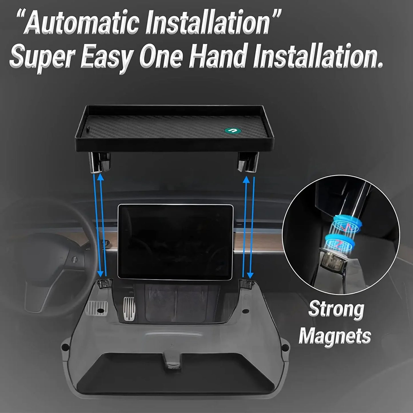 For Tesla Model Y Model 3 Highland Center Console Organizer with under screen storage box Anti-Slip Liner Behind Screen Storage