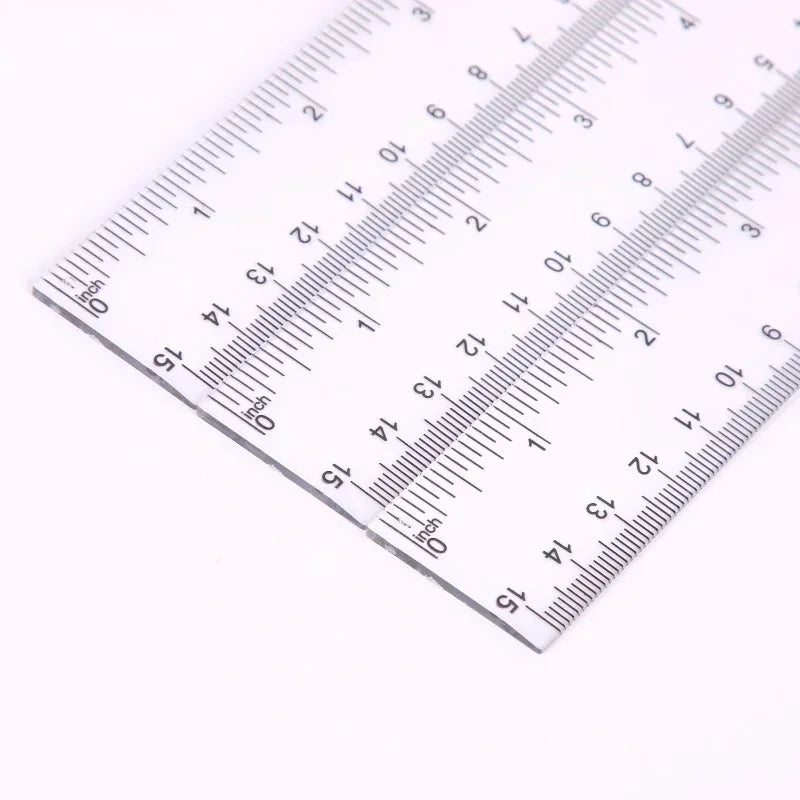 15cm 20cm 30cm Straight Ruler Transparent Plastic Ruler Drawing Tool Desk Accessories Student Stationery School Office Supplies