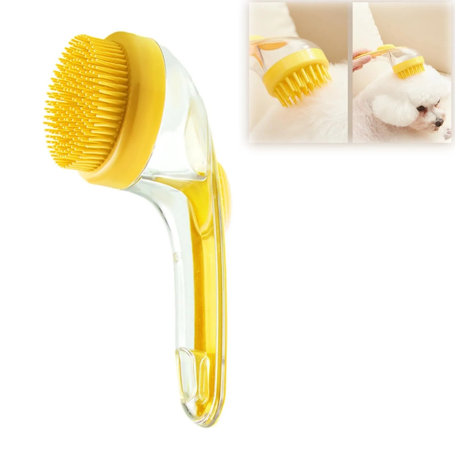 Pet Bathing Brush Soft Silicone Massager Shower Bathing Brush Long Handle Clean Tools Comb Dog Cat Cleaning Grooming Supplies