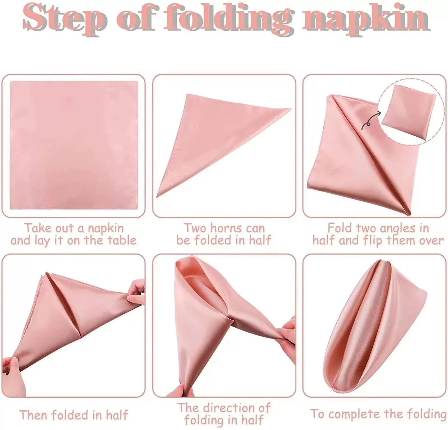10Pcs Champagne Satin Table Napkin 30X30cm Soft Handkerchief White Wedding Banquet Square Table Napkins Dinner Party Decoration