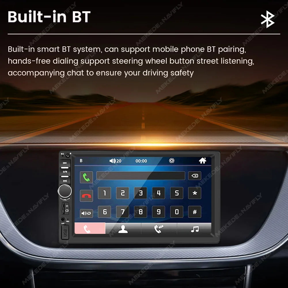 7 Inch HD Touch Screen Intelligent System Car Multimedia MP5 Player For Universal Support Carplay Android Auto SWC Mirror Link