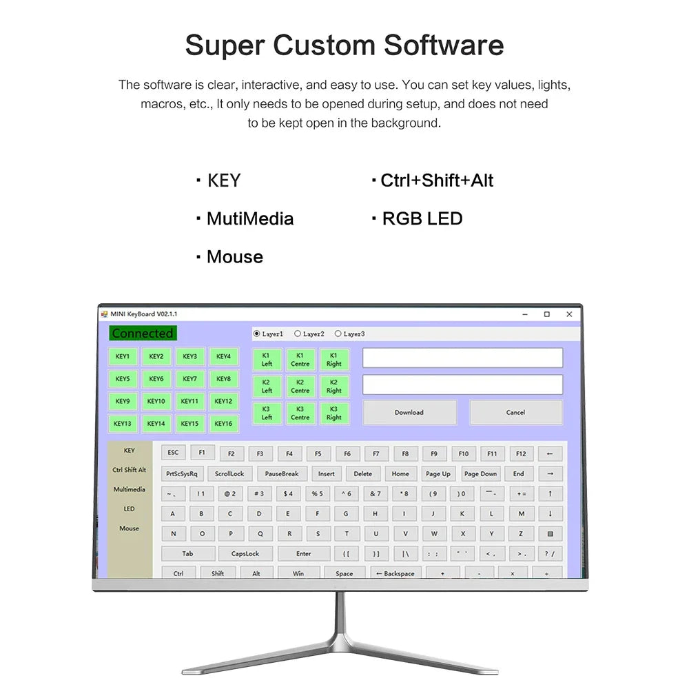 Macro Keyboard Programming Mechanical keypad Custom 3Key 1 Knob Mini Keyboard USB RGB Wired Gaming Keyboard Photoshop Hotswap