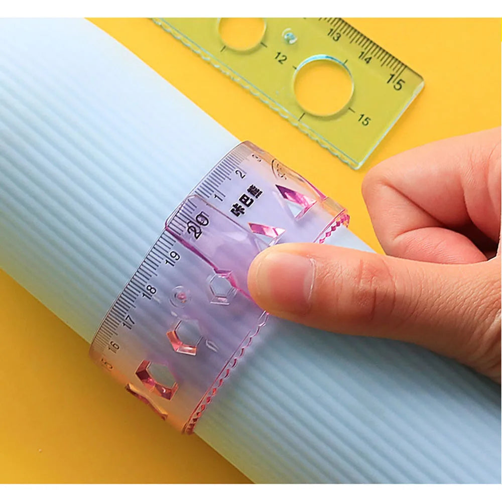 4Pcs Soft Ruler Set Can Bend Ruler Creative Measure Tool Child Student Geometry Maths Drawing Stationery School Office Supplies