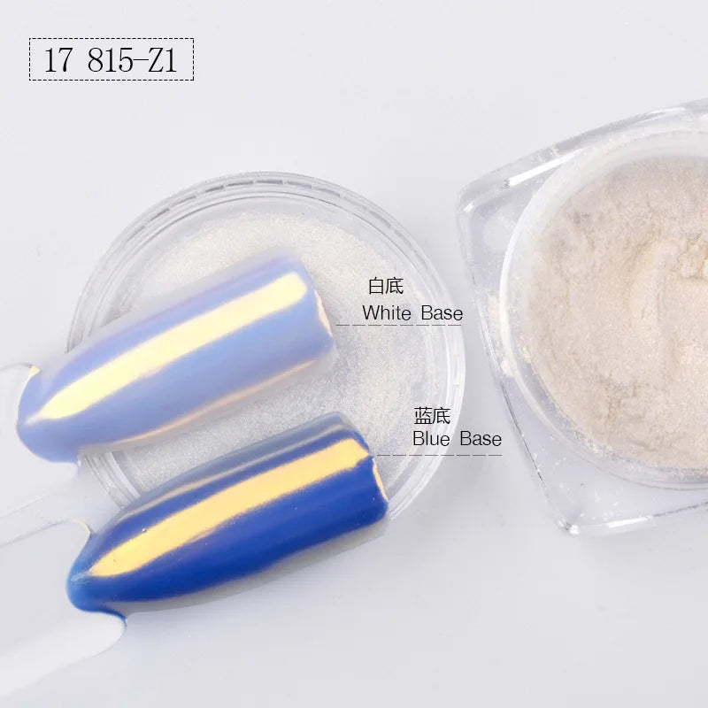 1 Box Magic Mirror White Shell Pearl Pigment Nail Art Glitter Chrome Powder Dust Polishing For Nails DIY Design