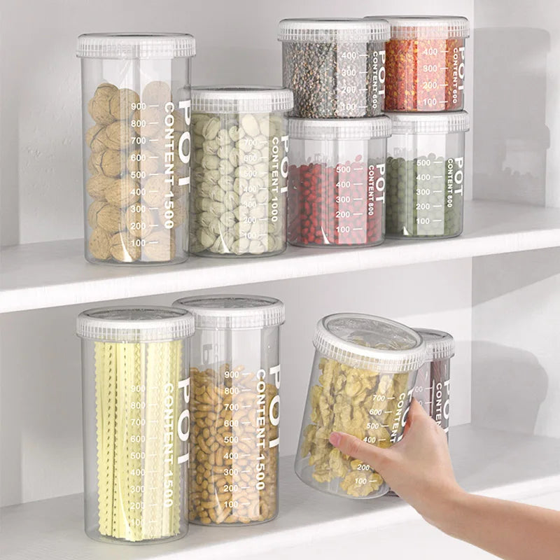 Grain Storage Box Coffee Beans Pasta Storage Tank Moisture-Proof Cereal Dispenser Transparent Snacks Jar Kitchen Food Seal Box