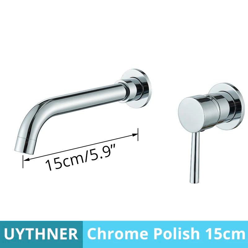 Brushed Gold/Black Basin Faucet Concealed Wall Mounted For Bathroom Faucets Bath Basin Sink Tap Bathtub Hot And Cold Water Mixer