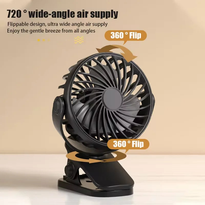 Rotating outdoor camping student dormitory air kitchen high quality fan rechargeable portable electric fan cooler with USB
