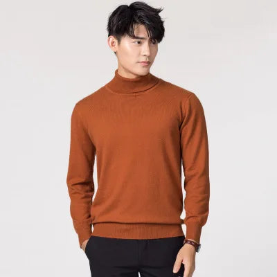 Cashmere Cotton Blend Turtleneck Men Sweater 2024 Autumn Winter Daily High Collar Jumper Jersey Hombre Pull Homme Knit Pullovers