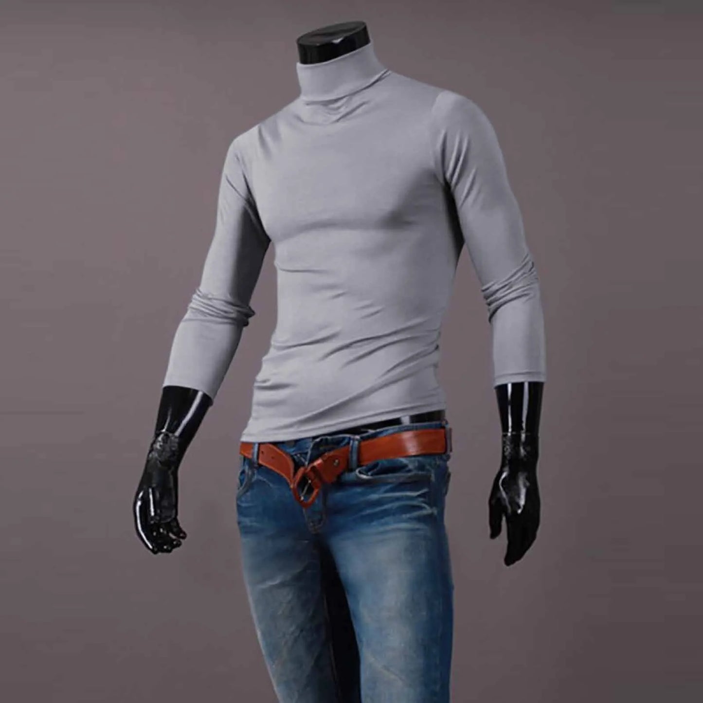 New Men's handsome half turtleneck bottom shirt, gentle and comfortable, suitable for autumn, winter, senior undershirt
