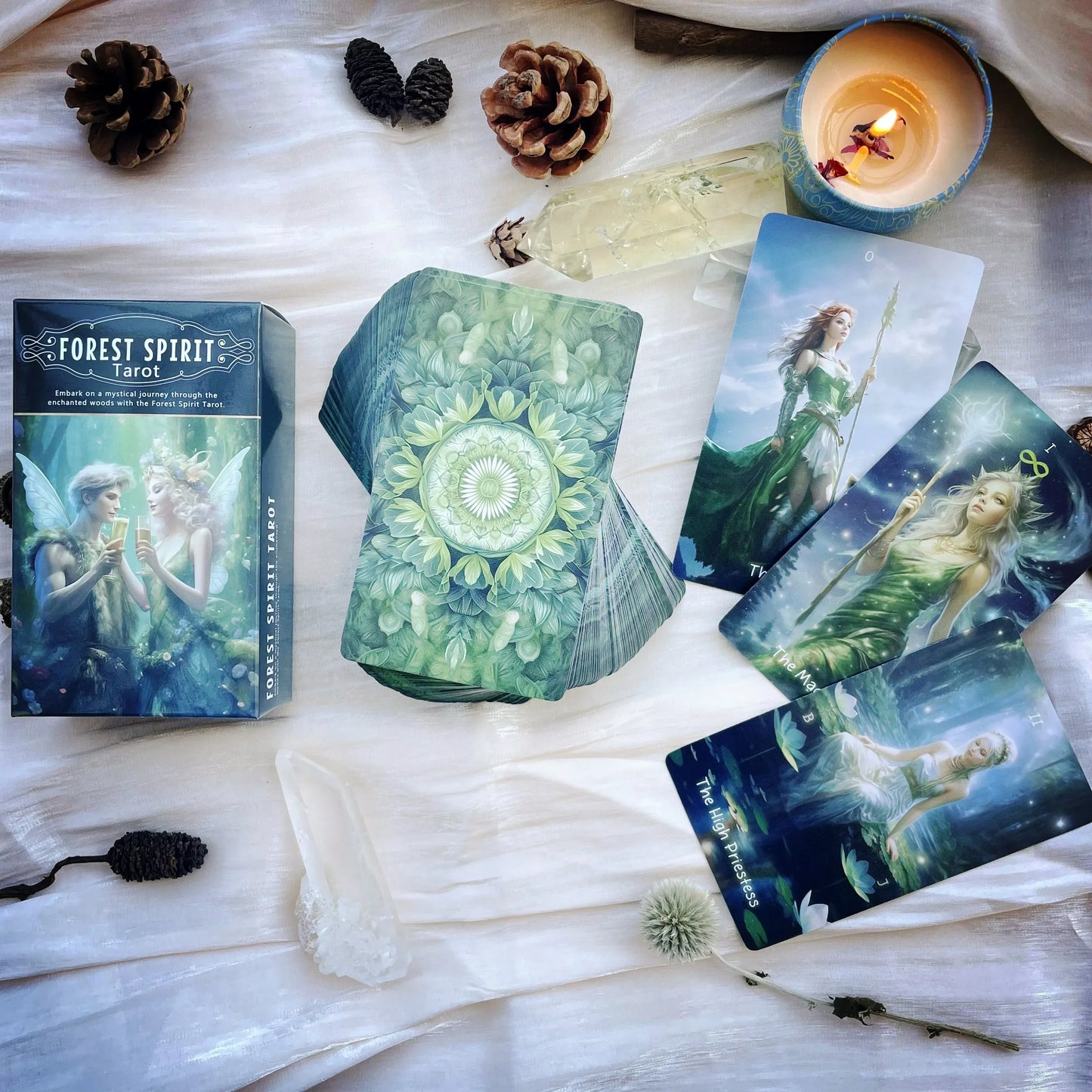 New Beginner 12x7cm Tarot Rider Waite 78 Genuine Professional Forest Spirit Tarot Cards deck with guidebook Spanish Russian PDF