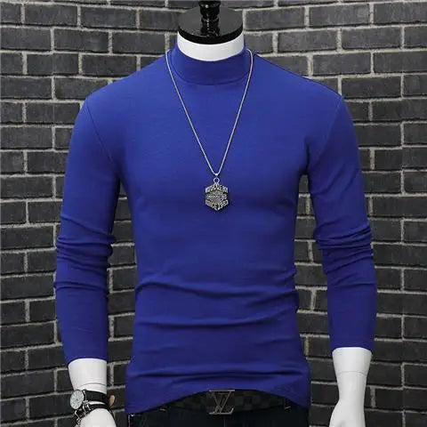 Harajuku Oversized Casual Men's Turtleneck T-Shirt with Long Sleeves Autumn and Winter Slim Fit Underwshirt Couples T-shirt Tops