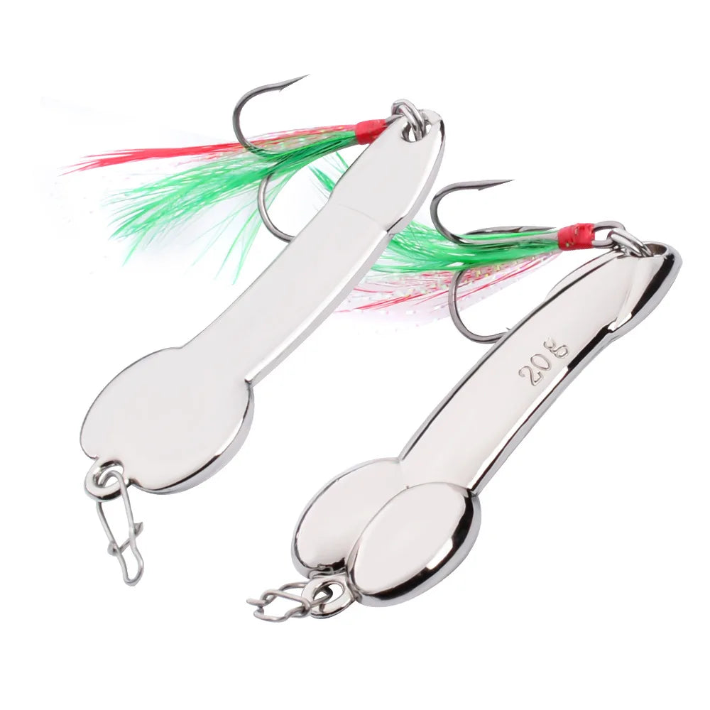 PRO BEROS Metal VIB Lure Sequins Bait Gold Spoon Penis Fishing Lures Artificial Bait Tackle Fishing Spinner Blade for Bass