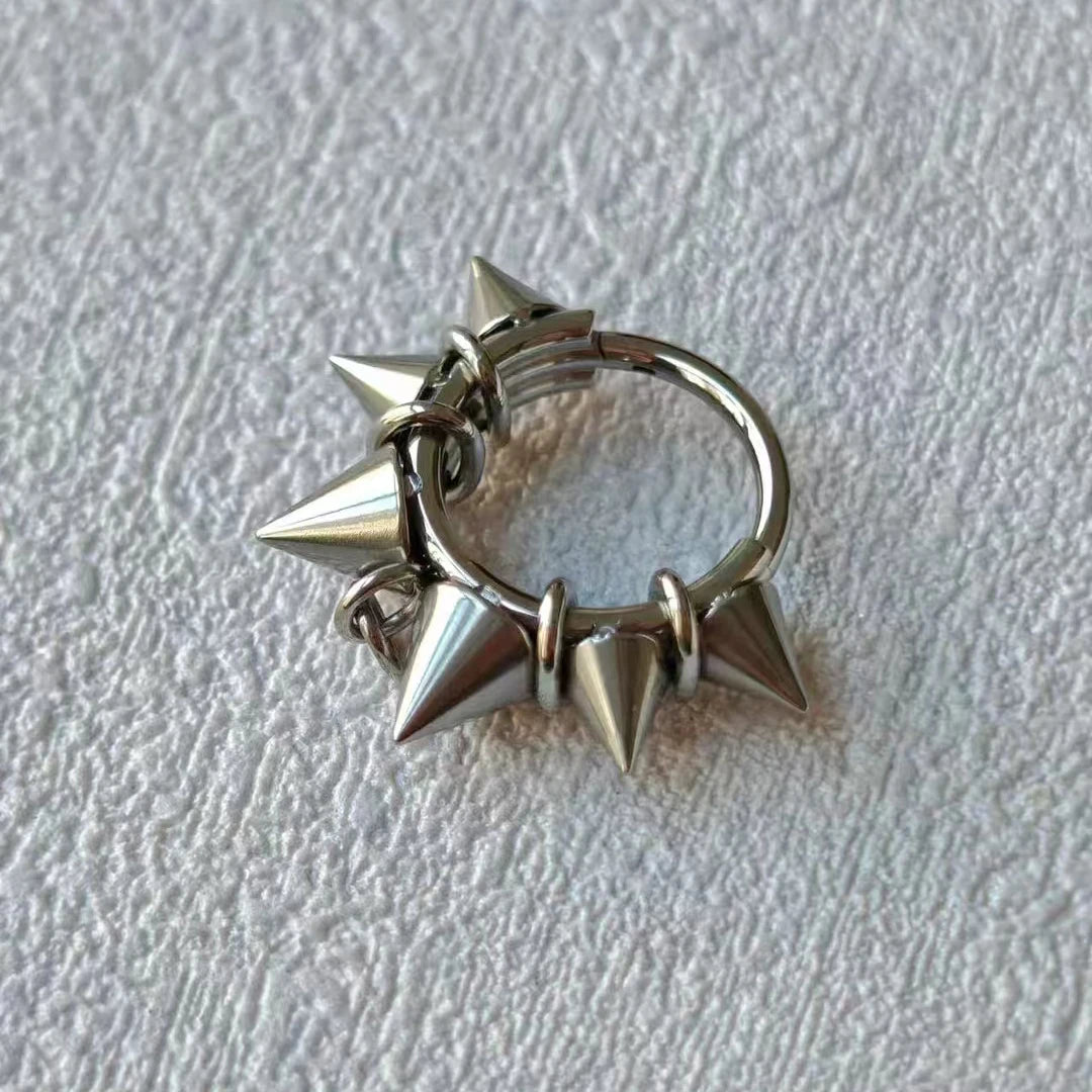 MDNEN ASTM F136 Titanium Three Layers Binding Hinged Segment Clicker Earring Cartilage Nose Hoop Septum Rings Piercing Jewelry