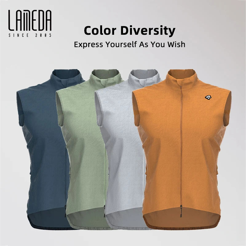 LAMEDA Cycling Vest Men Women Windbreaker Comfortable Breathable Reflective Windproof Lightweight Quick Drying MTB Road Bike Clo