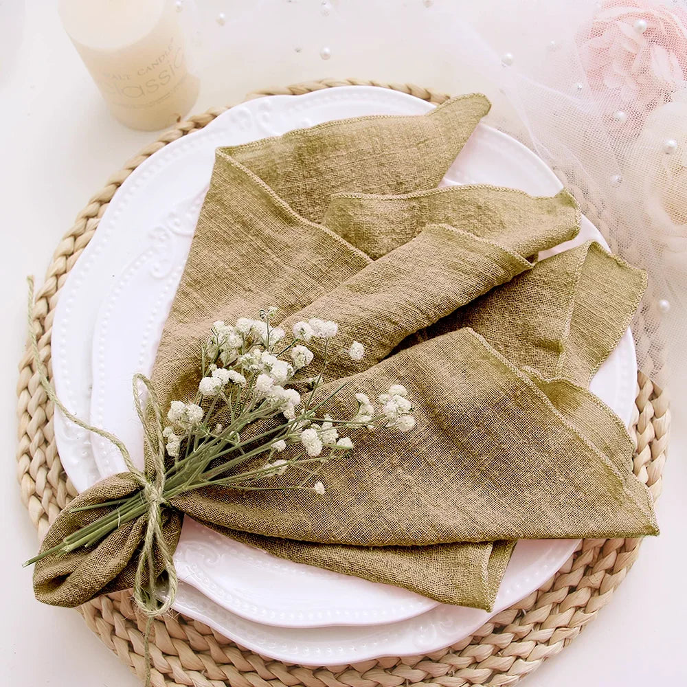 10pcs Cotton Cloth Napkins Gauze Fabric Blue 30x30cm for Wedding Party Birthday Tea Towel Table Baby Shower Christmas Napkins