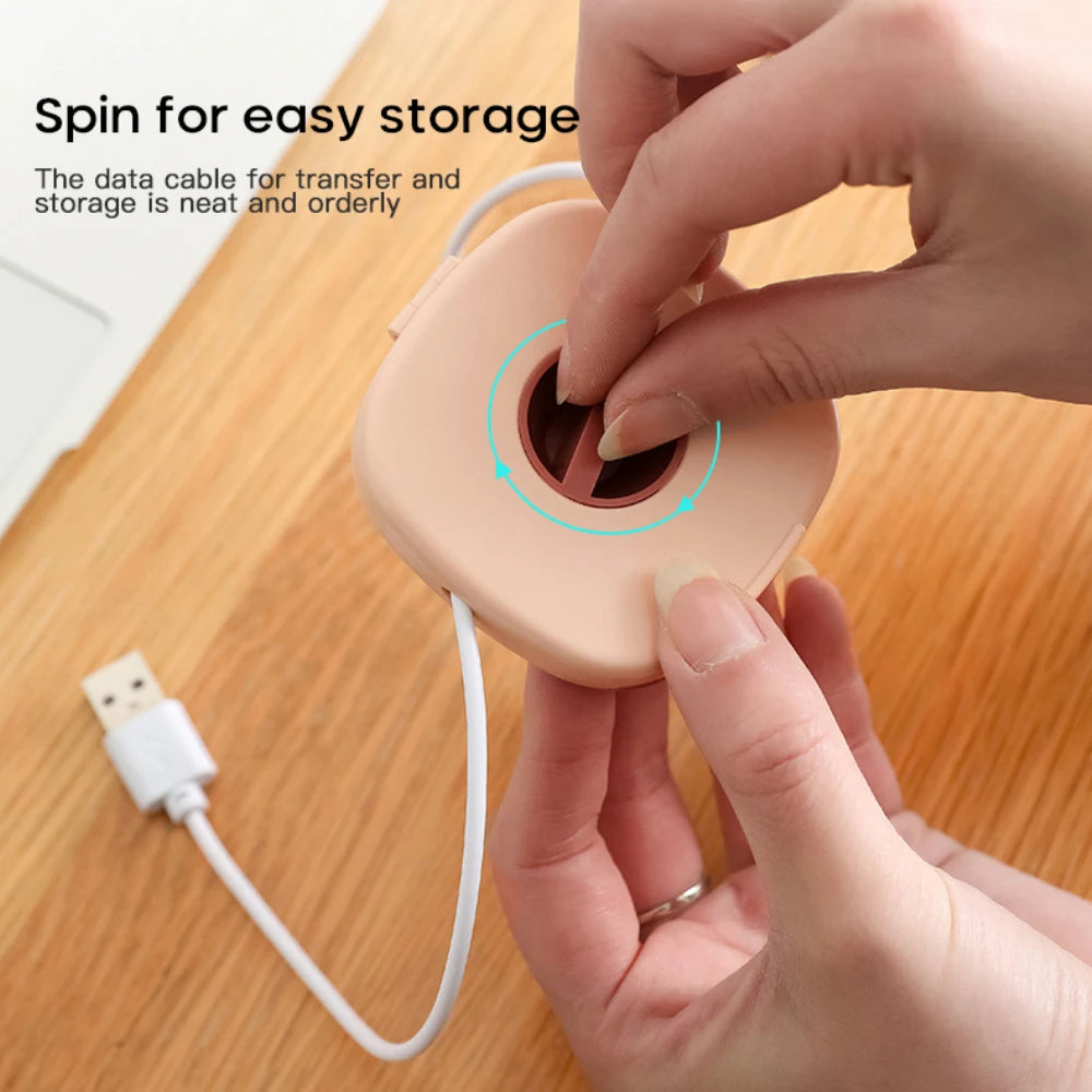 Round Wire Winder Box Portable Multifunctional Data Cable Storage Case Cable Container USB Charger Holder Wire Storage Boxes