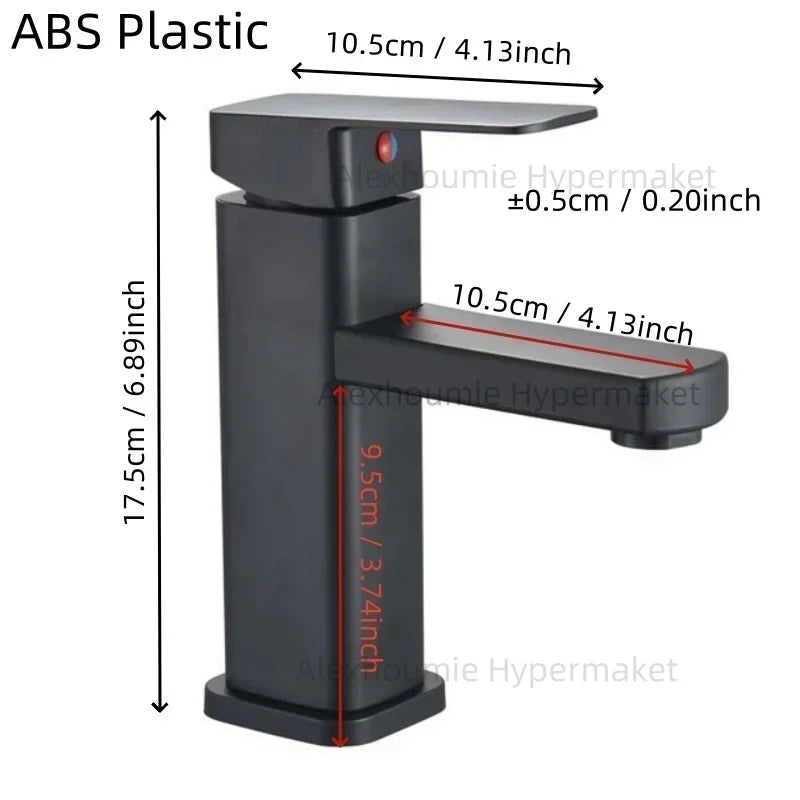 Bathroom Water Hot and Cold Faucet Single Handel Single Hole Deck Mounted Plastic Washbasin Bathtub Faucet G1/2