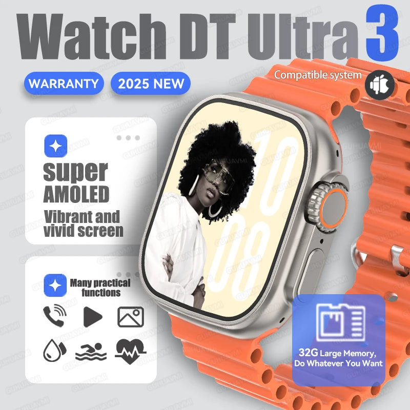 Fashion NEW DT Ultra 3 32GB Smart Watch Google Map Music Video Player HD Bluetooth Call APP Store NFC Smart AI Voice Sport Watch